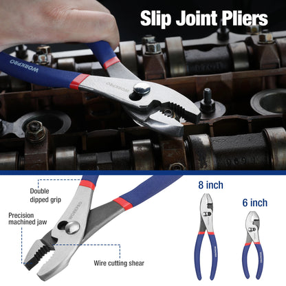 7-piece  Pliers Set with Groove Joint, Long Nose, Slip Joint, Linesman and Diagonal Pliers