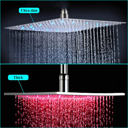 Stainless Steel LED-Light Rainfall Shower Head