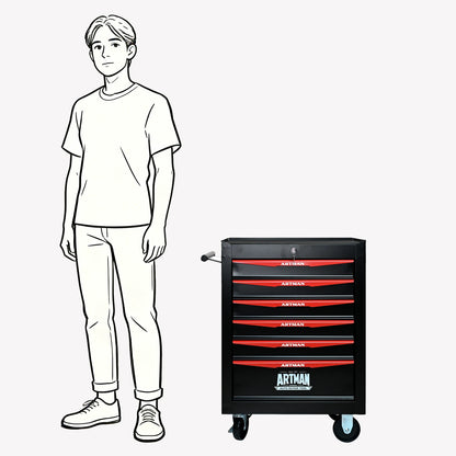 Rolling Metal Tool Chest with 6 Drawers