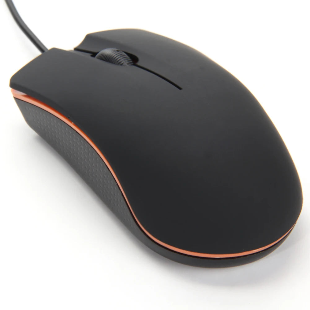 A 3 Button Sleek Easy-to-Use USB Wired Optical Mouse Delivers Smooth Control