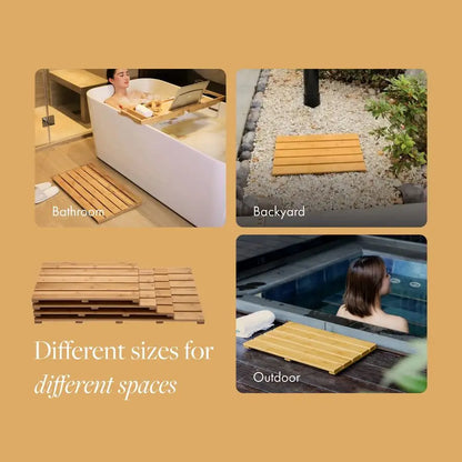 Elegant Spa-Inspired Natural Bamboo Bath or Sauna Mat