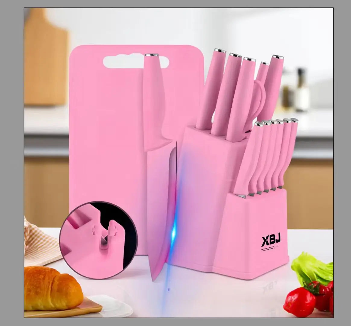 15‑piece stainless steel kitchen knife set