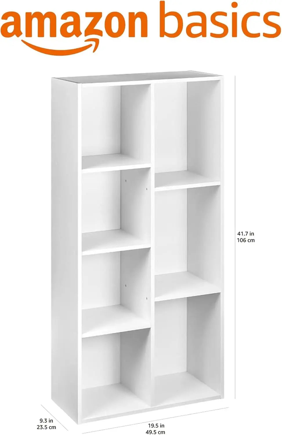 7 Cube Organizer Shelf for Home/Office,  9.25"D x 19.49"W x 41.73"H