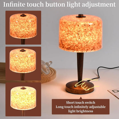 Touch Dimmer Himalayan Salt Rock Lamp with USB