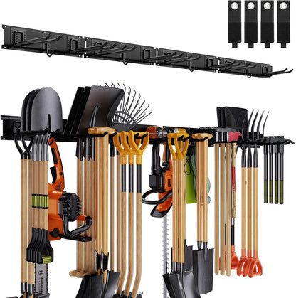 64 Inch Adjustable Wall Mounted Garage Tool Organizer Rack for 20 Pcs. Holds Up to 900lbs