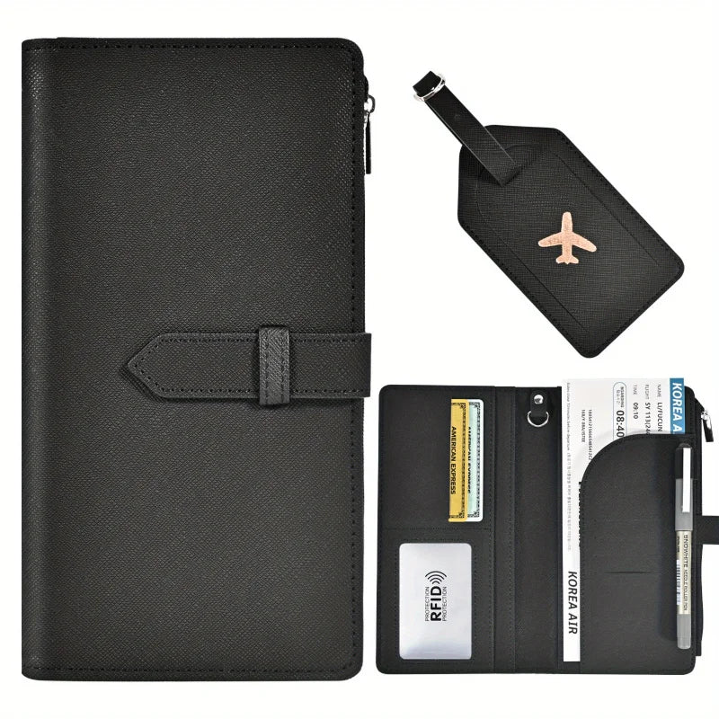 2 Piece - Passport Holder & Travel Wallet Set