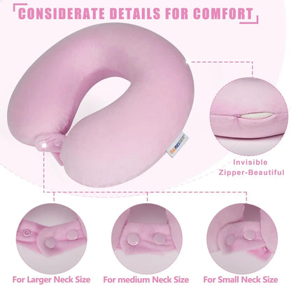 Memory Foam Neck Pillow Soft & Adjustable, Comfort Anywhere