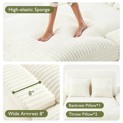 Oversized Comfy Corduroy Sleeper Sofa