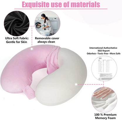Memory Foam Neck Pillow Soft & Adjustable, Comfort Anywhere
