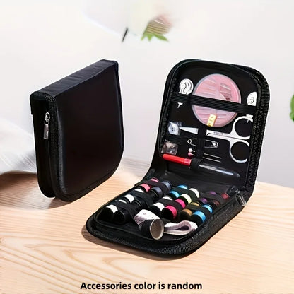 Travel‑ready sewing kit packed with essential repair tools