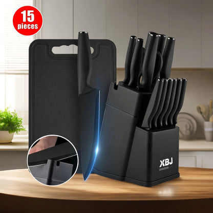 15‑piece stainless steel kitchen knife set