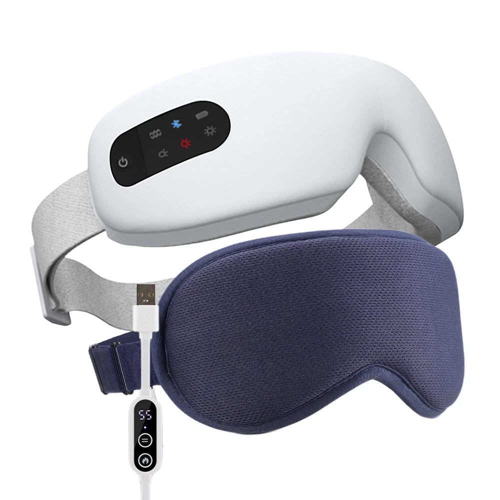Bluetooth Capable Eye Mask with Gentle Heat & Soothing Massage for Instant Relaxation