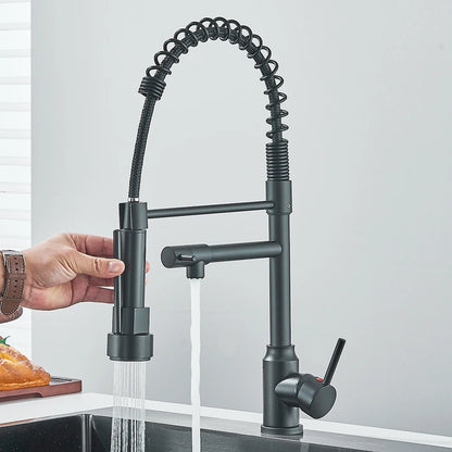 Pull Down Dual Spout Faucet Enhances Convenience, Style & Functionality