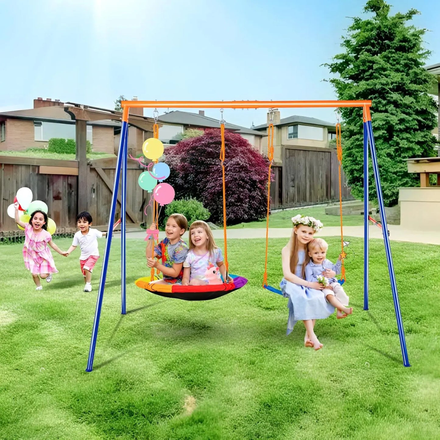 Heavy duty swing set that grows with your kids and their imagination