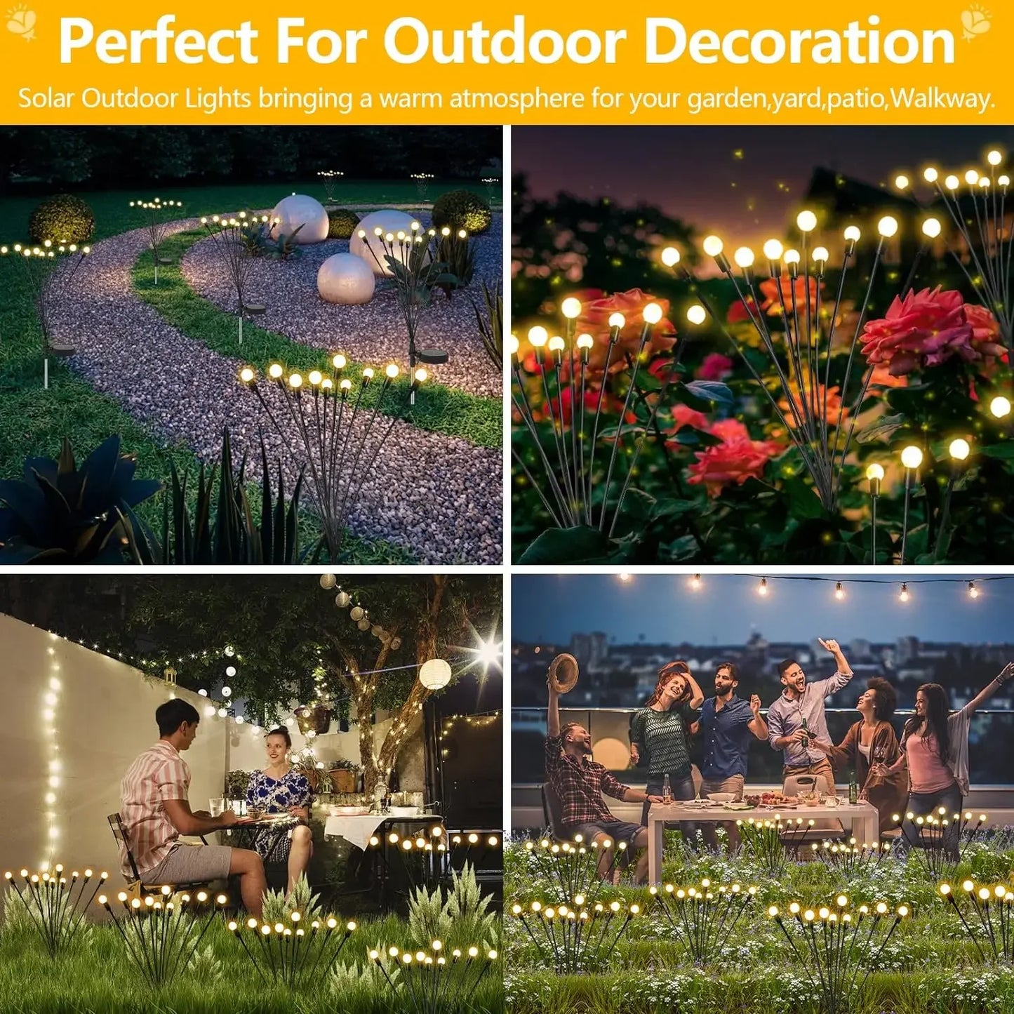 Waterproof LED Solar Energy Firefly Lights