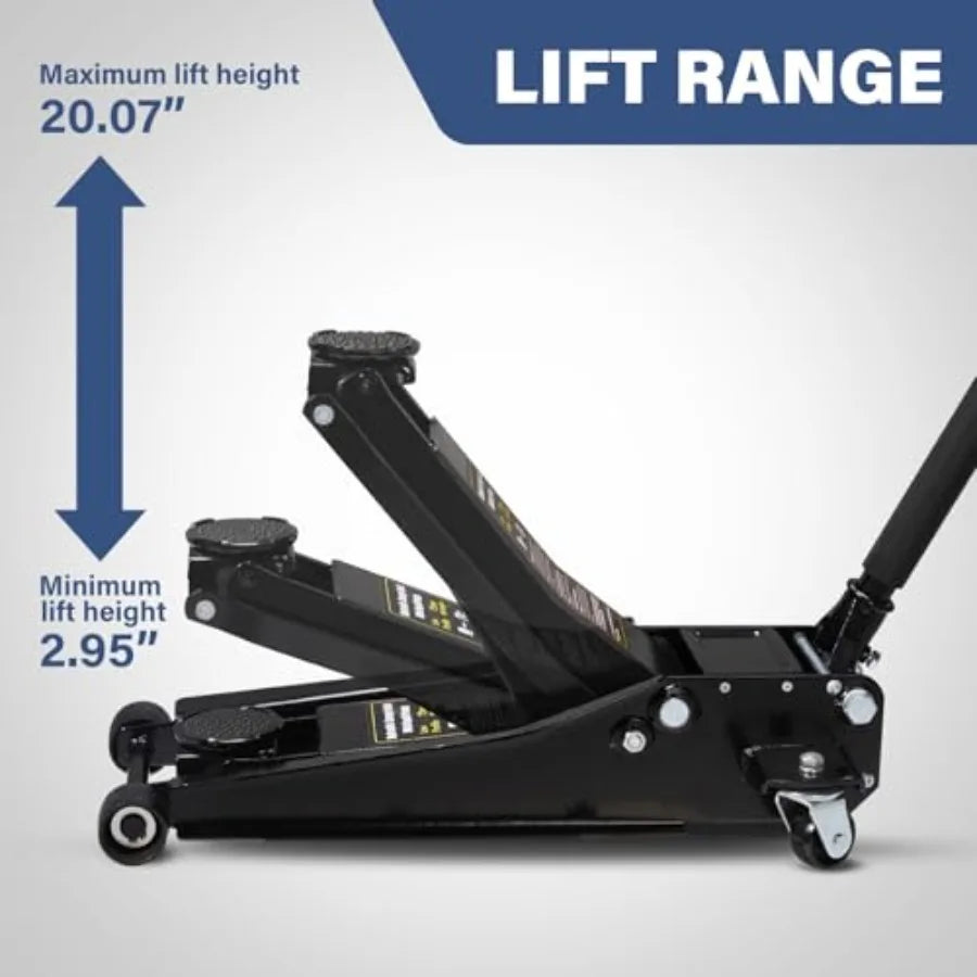 Powerlift 3‑Ton Steel Hydraulic Car Jack – Ultra‑Low Profile, Heavy‑Duty Strength