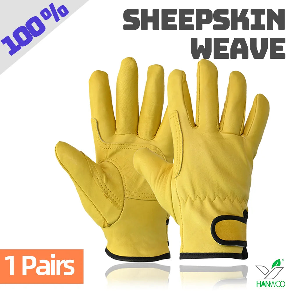 100% Sheepskin Safety Gloves, Wear-resistant
