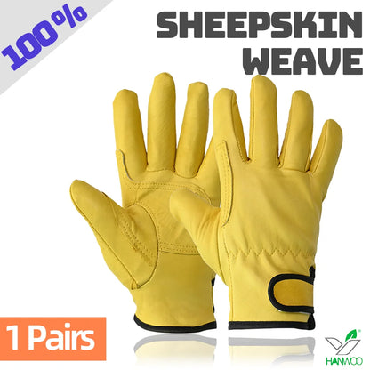 100% Sheepskin Safety Gloves, Wear-resistant