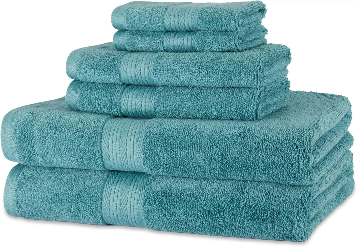 Over-Sized 100% Cotton Soft Absorbent Bath Towels - 2 Bath 2 Hand 2 Washcloths  Set