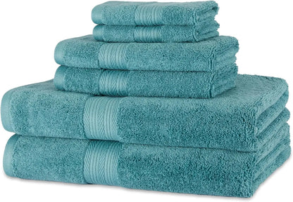 Over-Sized 100% Cotton Soft Absorbent Bath Towels - 2 Bath 2 Hand 2 Washcloths  Set