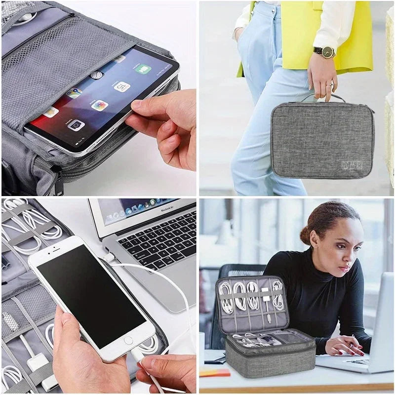 Travel Cable Organizer Case for USB Cables, Chargers, Plugs & Accessories