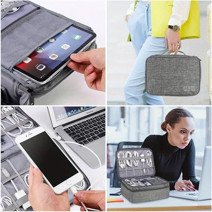 Travel Cable Organizer Case for USB Cables, Chargers, Plugs & Accessories