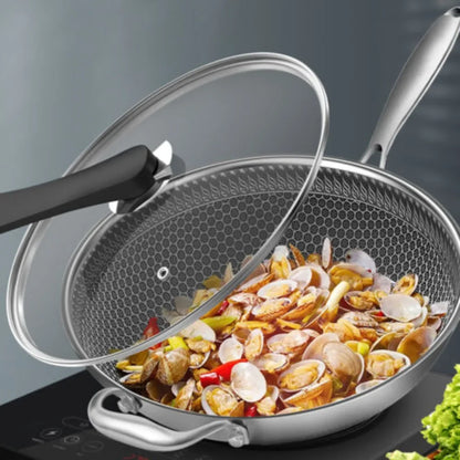 Stainless Steel Wok with Lid Simple Versatile Cooking