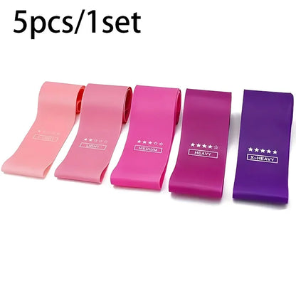 Five Piece Resistance Band Set Builds Strength Anywhere Home or Travel
