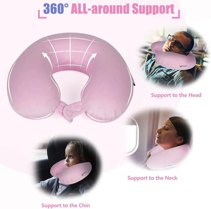 Memory Foam Neck Pillow Soft & Adjustable, Comfort Anywhere