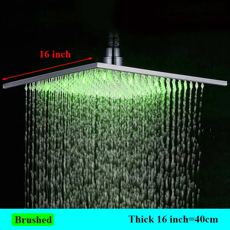 Stainless Steel LED-Light Rainfall Shower Head