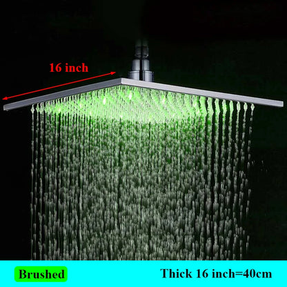 Stainless Steel LED-Light Rainfall Shower Head