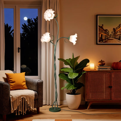 3 Color Dimmable Flower Floor Lamp, Flexible Neck