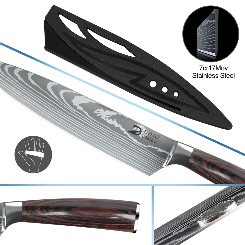 Stainless Steel 8pc Kitchen Knife Set