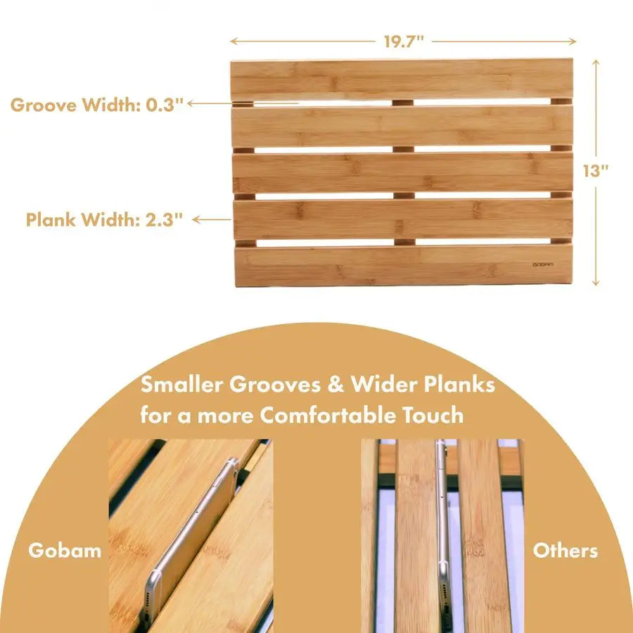 Elegant Spa-Inspired Natural Bamboo Bath or Sauna Mat