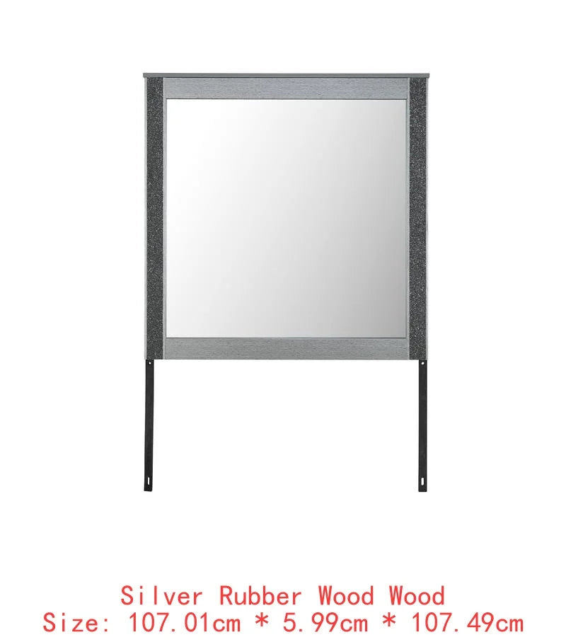Modern Queen Bedroom Set with Sleek Silver Finish & Timeless Style