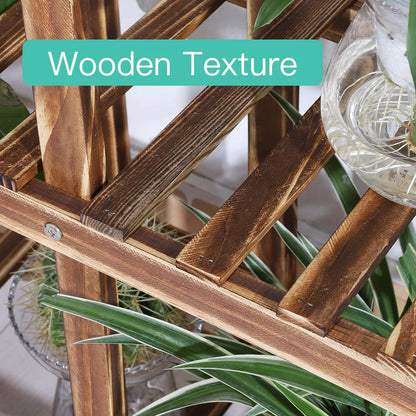 6 Tier Wood Plant Stand Indoor & Outdoor