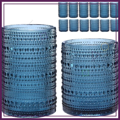 Timeless Blue Textured Glassware Set