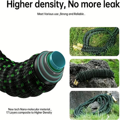 High-Pressure Expandable Garden Hose with spray Nozzle - Lightweight & Kink-Free