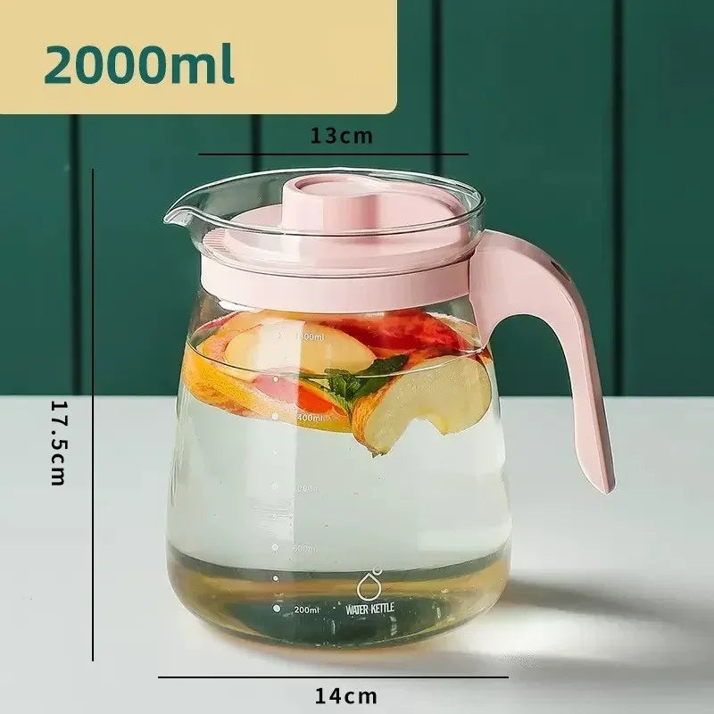 Easy Pouring & Generously Sized Glass Kettle, High Temperature Resistance