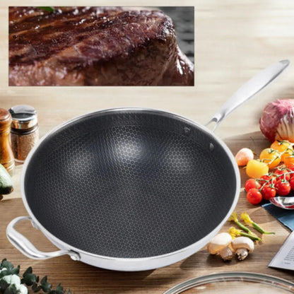 Stainless Steel Wok with Lid Simple Versatile Cooking