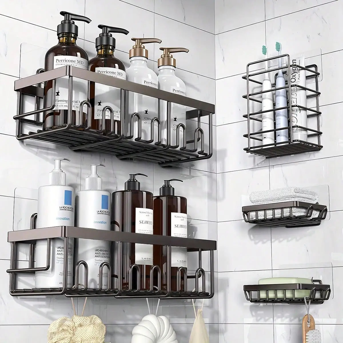 Space-Saving & Stylish Stainless Steel Shower Caddy