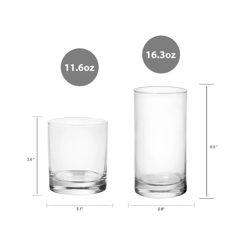 Clear Glass Set Durable, Versatile, Elegant