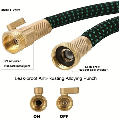 High-Pressure Expandable Garden Hose with spray Nozzle - Lightweight & Kink-Free