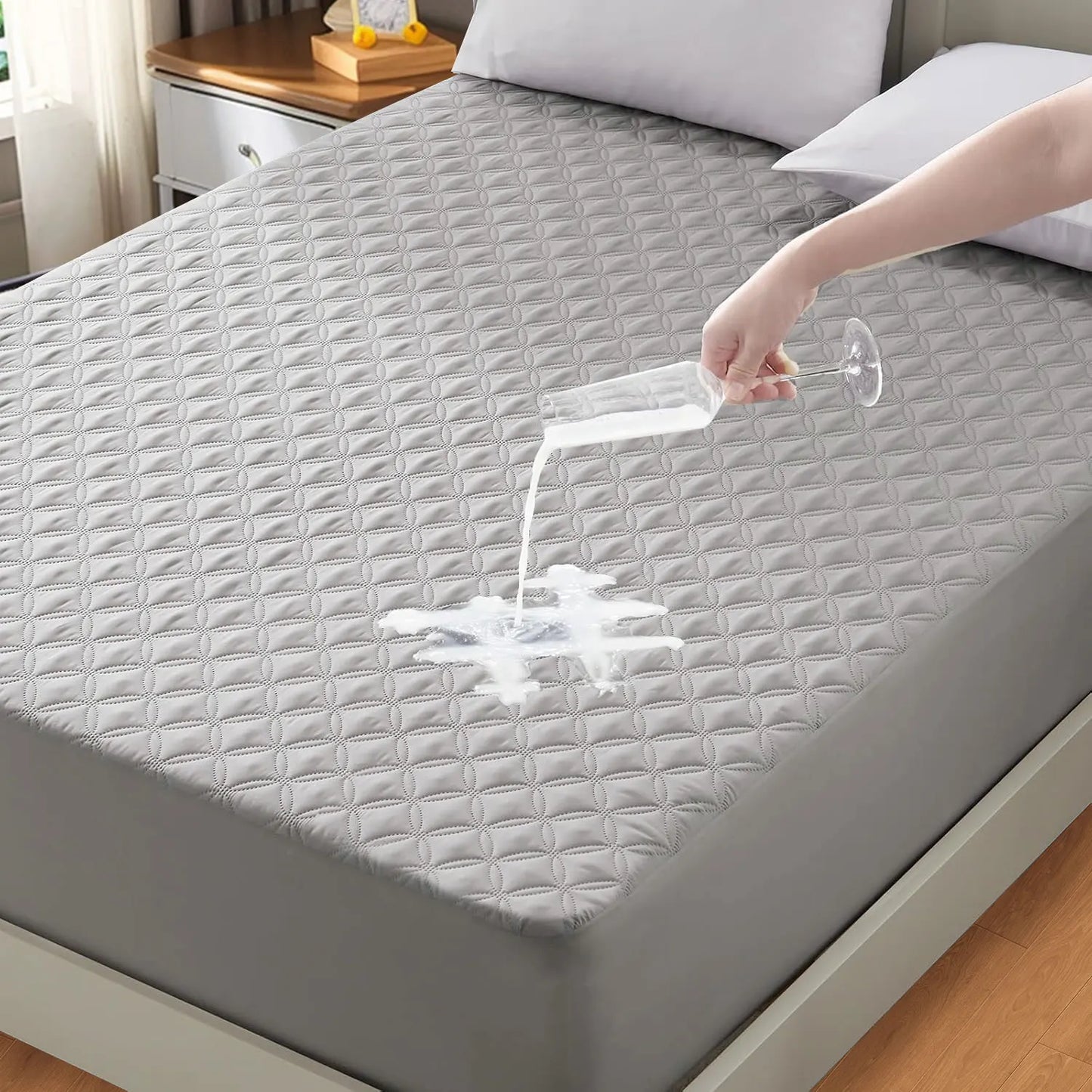 Soft, Waterproof, Noiseless Mattress Protector with Deep-Pocket Breathable Comfort