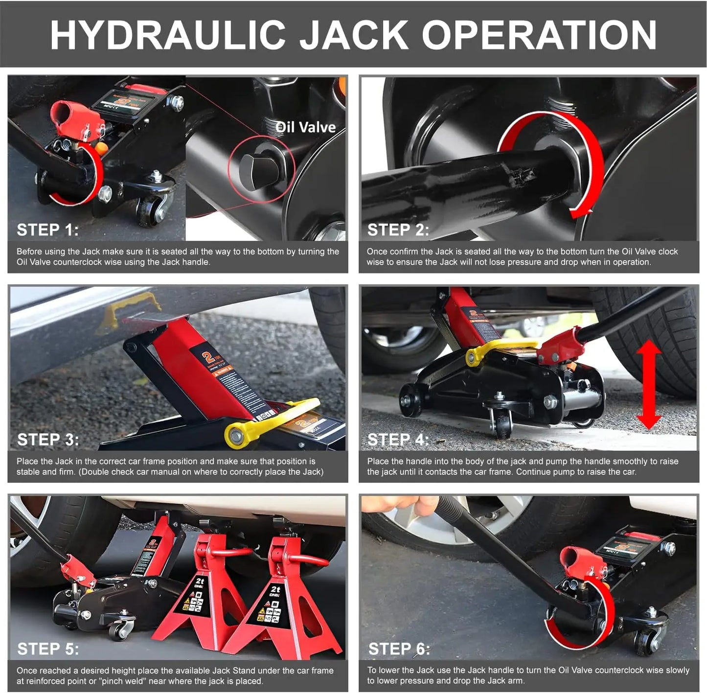 Low Profile Hydraulic Trolley Service/Floor Jack Combo with 2 Ratchet Jack Stands, 2 Ton (4000 lbs) Capacity