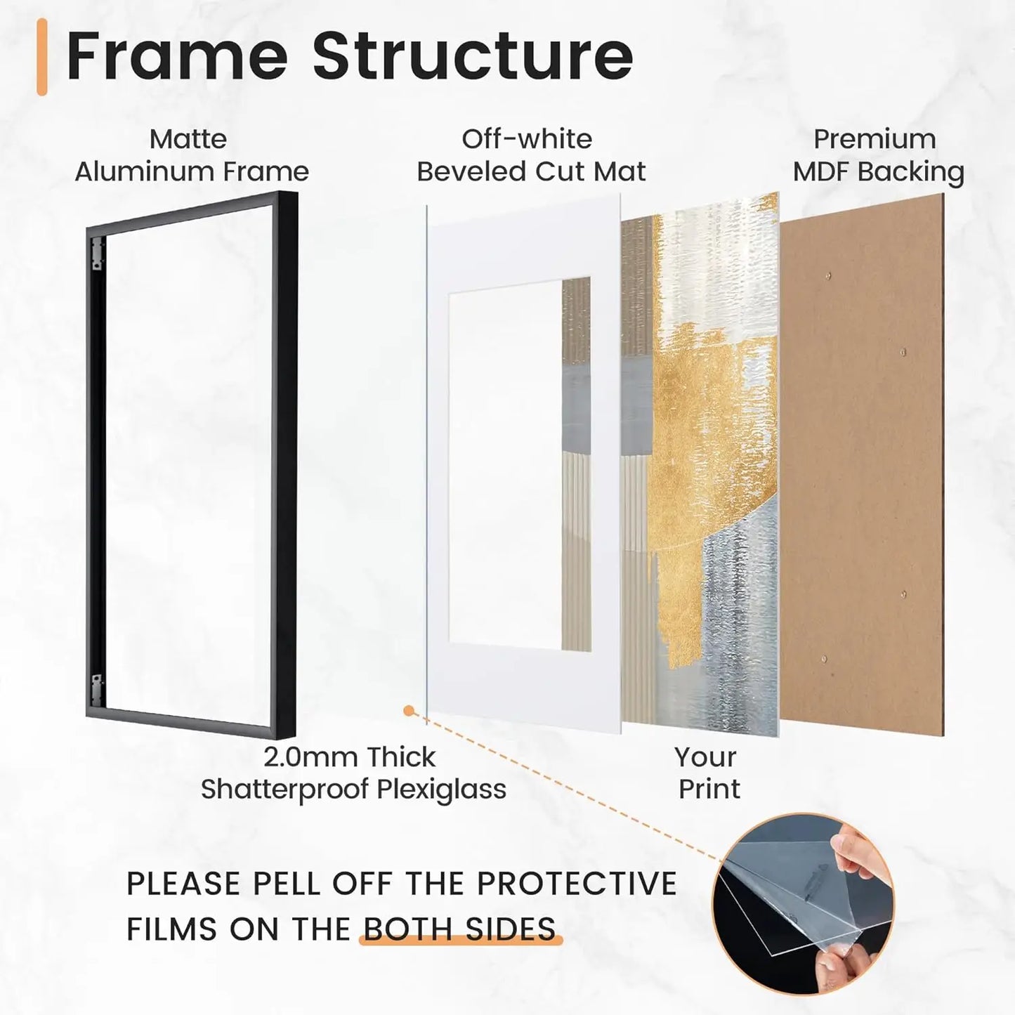 3pcs 30x40 50x70cm Picture Frames