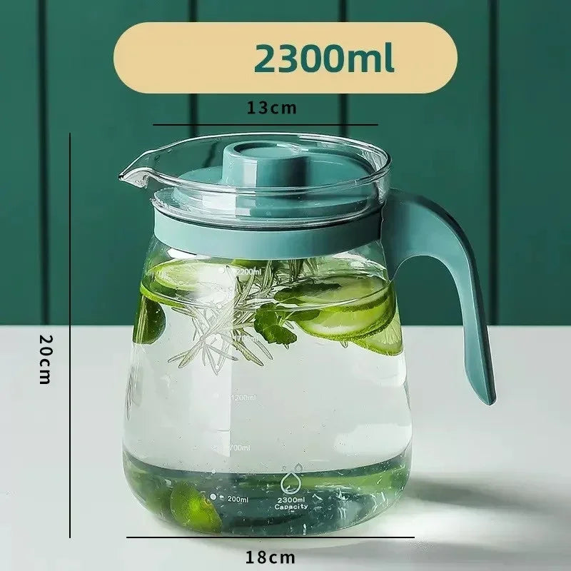 Easy Pouring & Generously Sized Glass Kettle, High Temperature Resistance