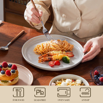 12/24 Pcs Dinnerware Set Stoneware Plates & Bowls