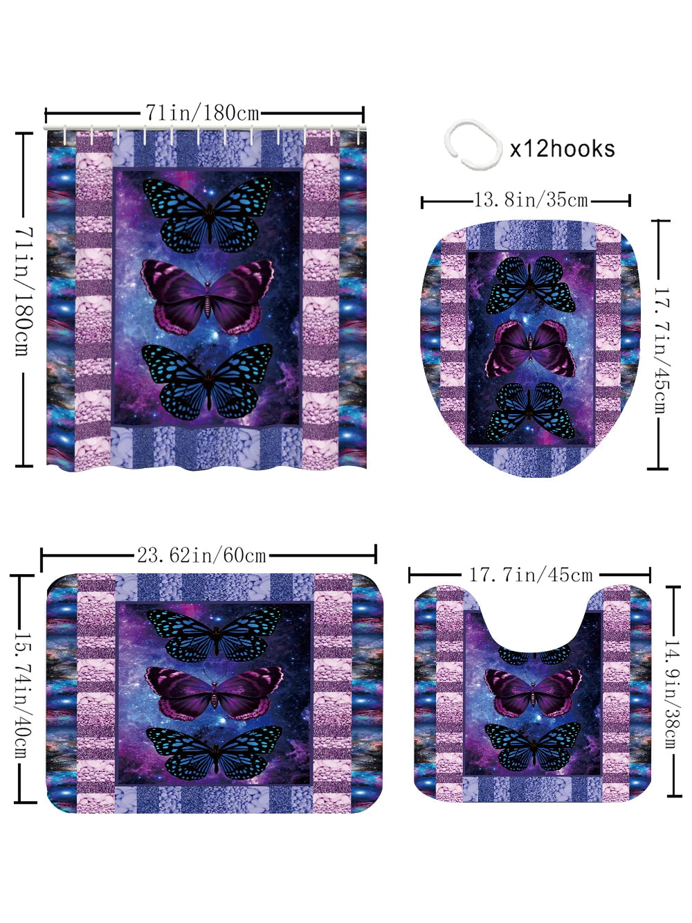 Butterfly Bathroom Four-piece Set