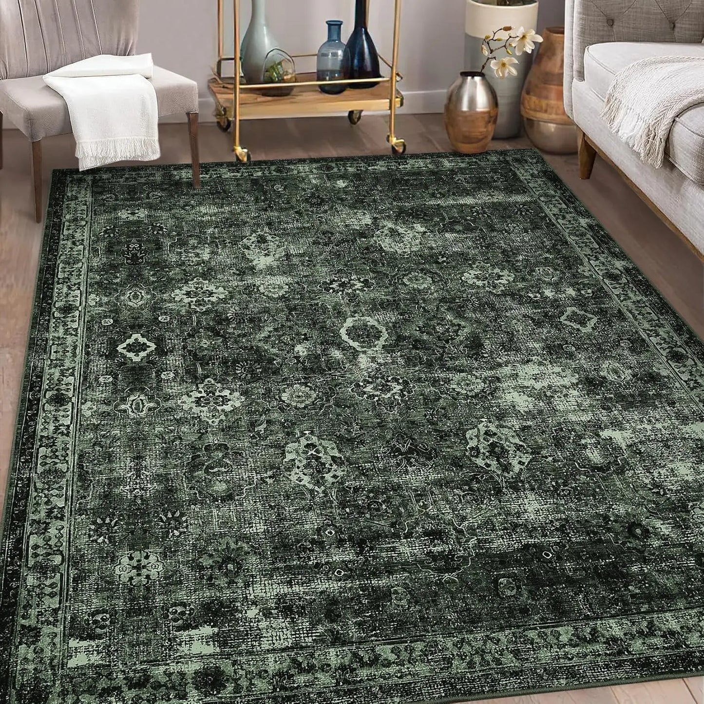 Elegant Easy Care Machine Washable Area Rug